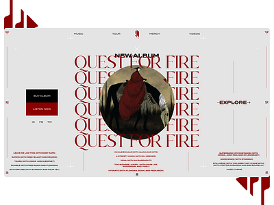 Landing Page UI Design - Skrillex Website Debut Album Concept dailyui dailyui03 design landing page skrillex typography ui ui design user interface web design