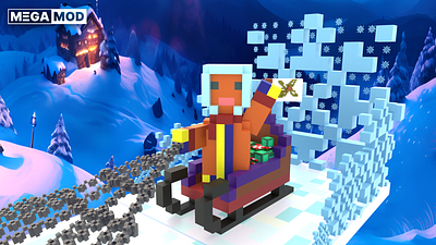 snow story 3d building elf fairy tale games lego megamod minecraft penguin roblox sled snow voxel voxel graphics voxelart winter