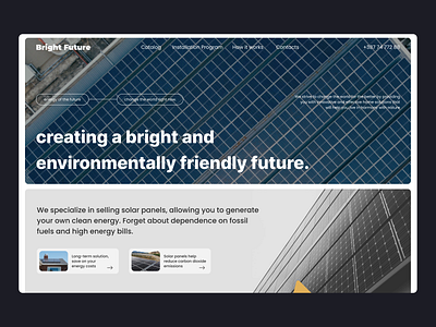 Solar Panels / Energy / Website bright composition design ecofriendly ecology energy future landingpage solar ui ux web webdesign