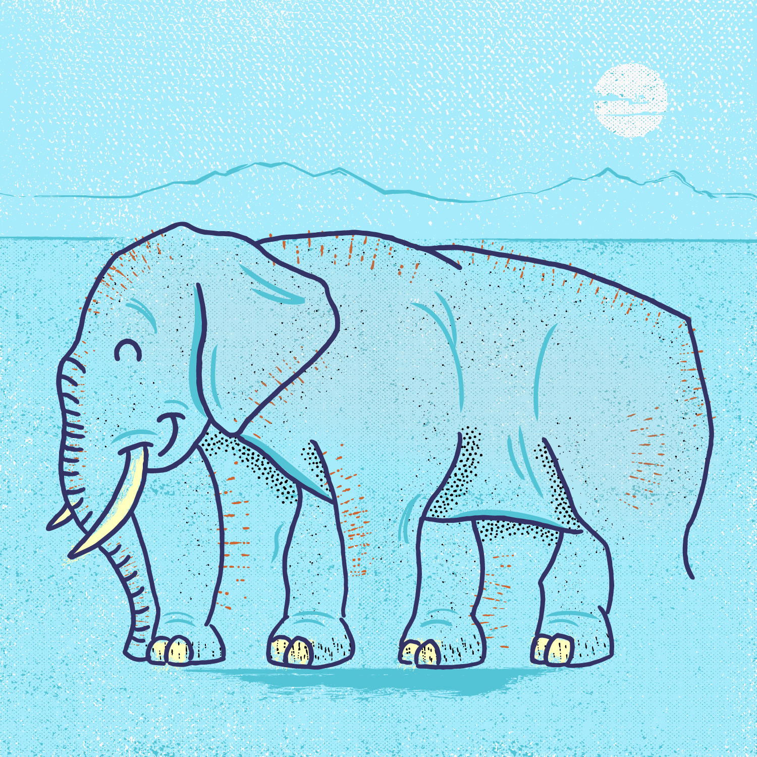 Impossible Elephant Optical Illusion african animals babar blue dumbo elephant forest hallucination horton jungle mammals megafauna optical illusion savanna species textures trunk wildlife zoo