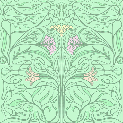 Floral Pattern art nouveau floral floral pattern line work ornate pattern patterning patterns