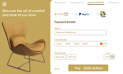 Credit Card Checkout page design dailyui002 ui