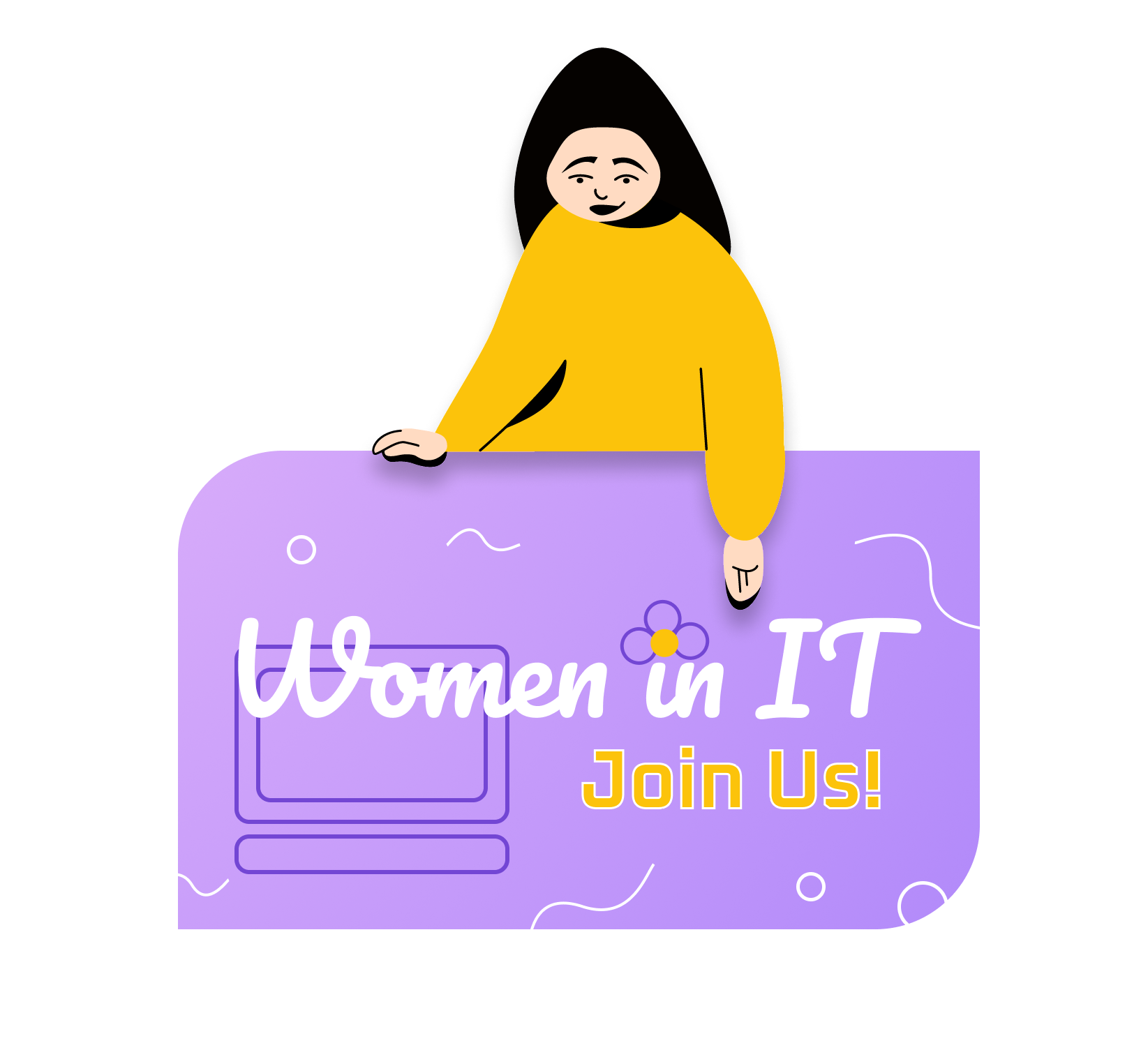 Women in IT Banner branding design figma graphic design illustrator promo design vector