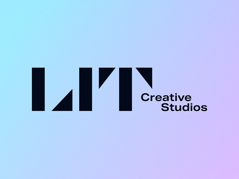 LIT Creative Studios — unused concept brand identity branding creative custom type gradient lettering light lit logo logotype space stencil studio typography
