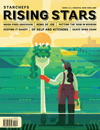 Rising Stars article design illustration print