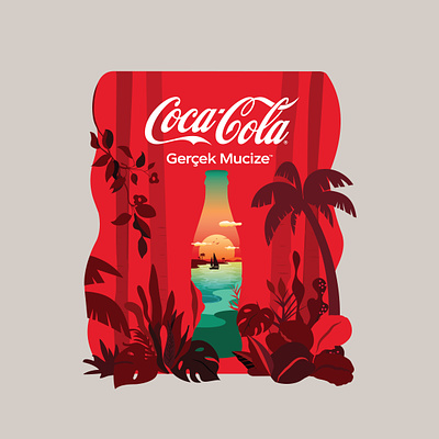 Coca-Cola Tote Bag Illustration beach coca cola colorful design forest illustration istanbul pattern summer tote bag totebag vector
