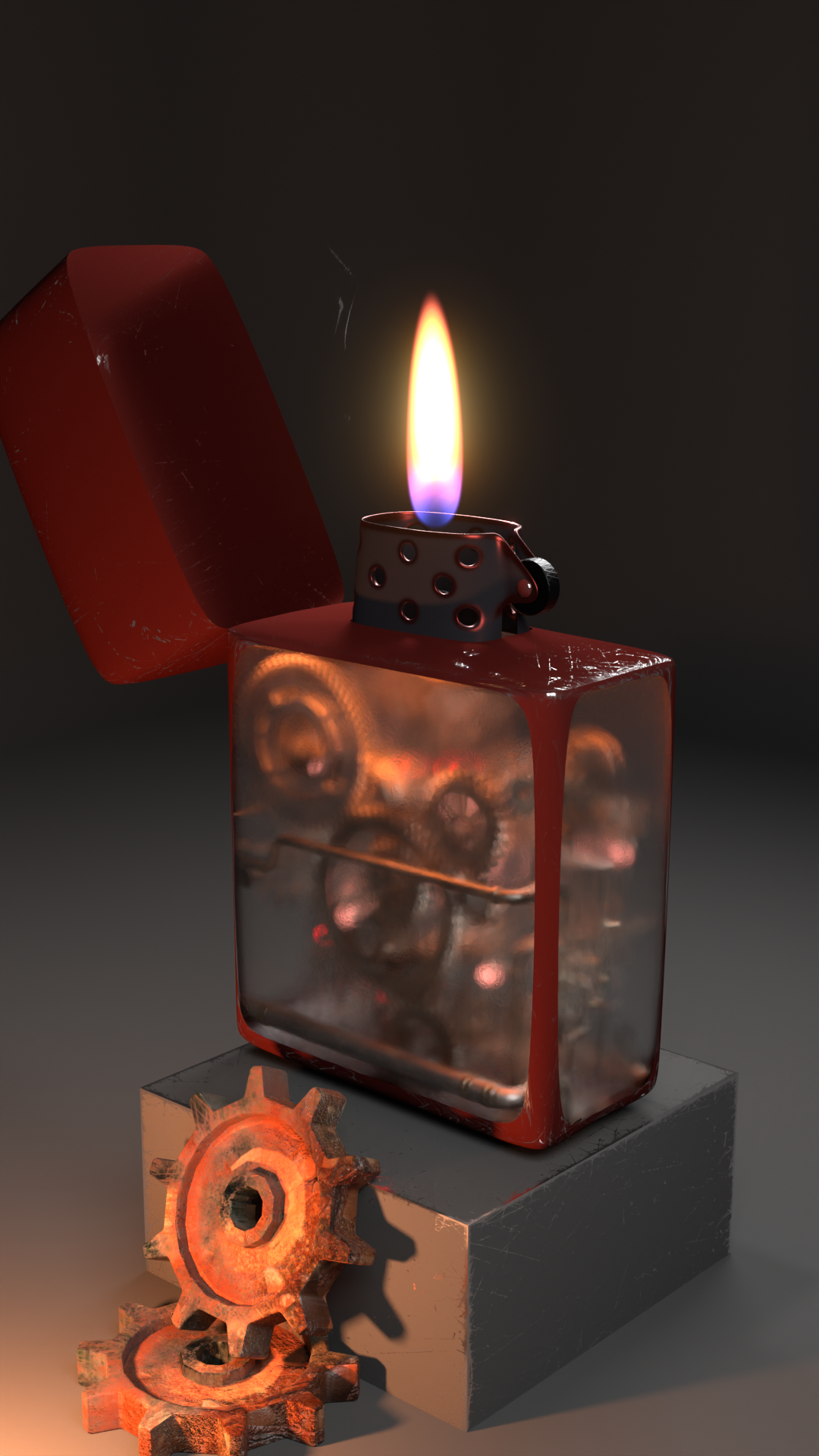 Steampunk Stylized Lighter 3d animation graphic design
