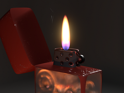 Steampunk Stylized Lighter 3d animation graphic design