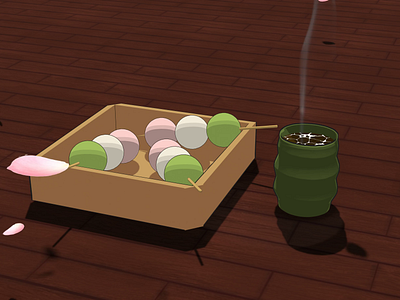 Japanese Dango 3d animation