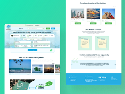 Travel Agency Website Landing Page ui