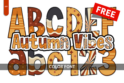 Autumn Vibes - Free Font autumn branding color font colorful font creative font design font free graphic design illustration svg vector vibes