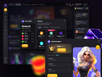 Casino Deposit And Sign up - Casino Design casino casino deposit casino game casino signup gambling ui uiux webdesign