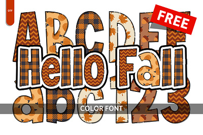 Hello Fall - Free Font branding color font colorful font creative font design fall font free graphic design hello illustration svg vector