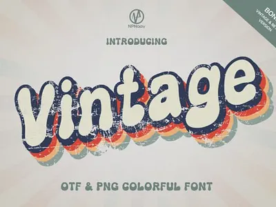 Vintage font digital download branding design digital download font download font for branding font for logo graphic design illustration lettering font logo social media vector vintage colorful font vintage font