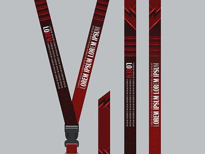 Lanyard Template | Red and Black design typography