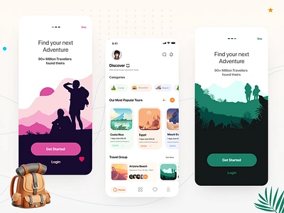 ADVENTURE APP Concept adventure app design figma graphic design illustration. journey travel ui