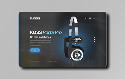 Concept of landing page for Koss Porta Pro branding design graphic design web design