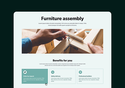 Landing page | Furniture assembly service ecommerce furniture landing page light theme minimalism ui ux