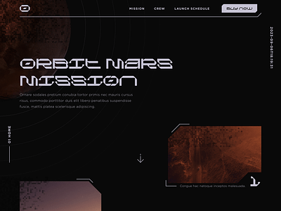 Mars Mission Homepage futuristic launch mars mission orbit rocket space studio innate website