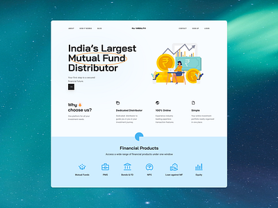 Mutual Fund Distributor Landing Page fintech home interface design landing page ui ux