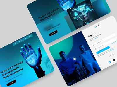 Healthcare Web site ai design ai illustration blue case study concept figma green healthcare hero page log in login minimalist prototype sing up tech ui uiux web web design website