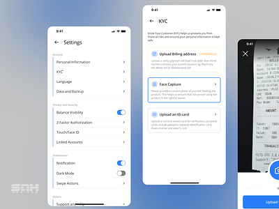 App settings concept design kyc kyc ui mobile app setting setting ui settings settings ui ui design uiux upload ui