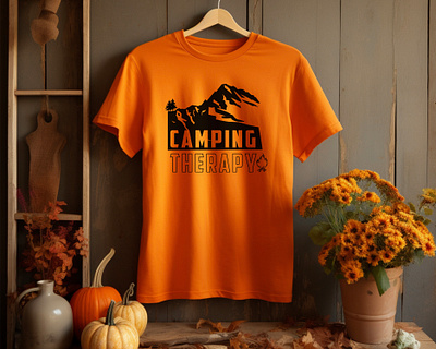 Camping T-Shirt camp therapy camper campfire camping mountain t shirt