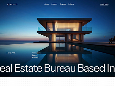Estato — Framer template for architecture and real estate agency animation architecture article blog bureau contact creative custom code customizable estato footer framer insight minimal no code nocode real estate team template website