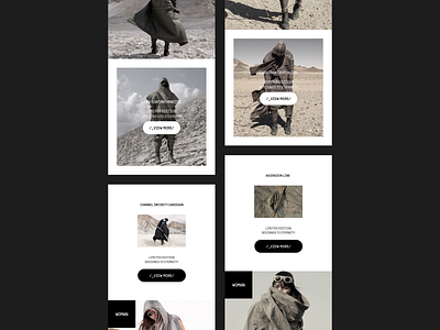 Demobaza — main page blocks adaptive design clothing design dune ecommerce fashion madmax main page mobile design responsive streetwear techwear ui user interface ux vadim yarmak visual design web web design