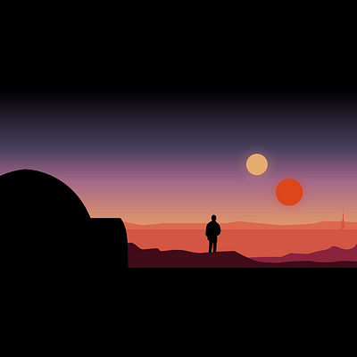Star Wars: Binary Sunset adobe illustrator graphic design illustration illustrator