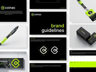 Coinac - Crypto App Logo & Brand Guidelines bitcoin blockchain brand identity branding c coin crypto cryptocurrency currency design ethereum futuristic graphic design identity letter c logo modern trade trading vector