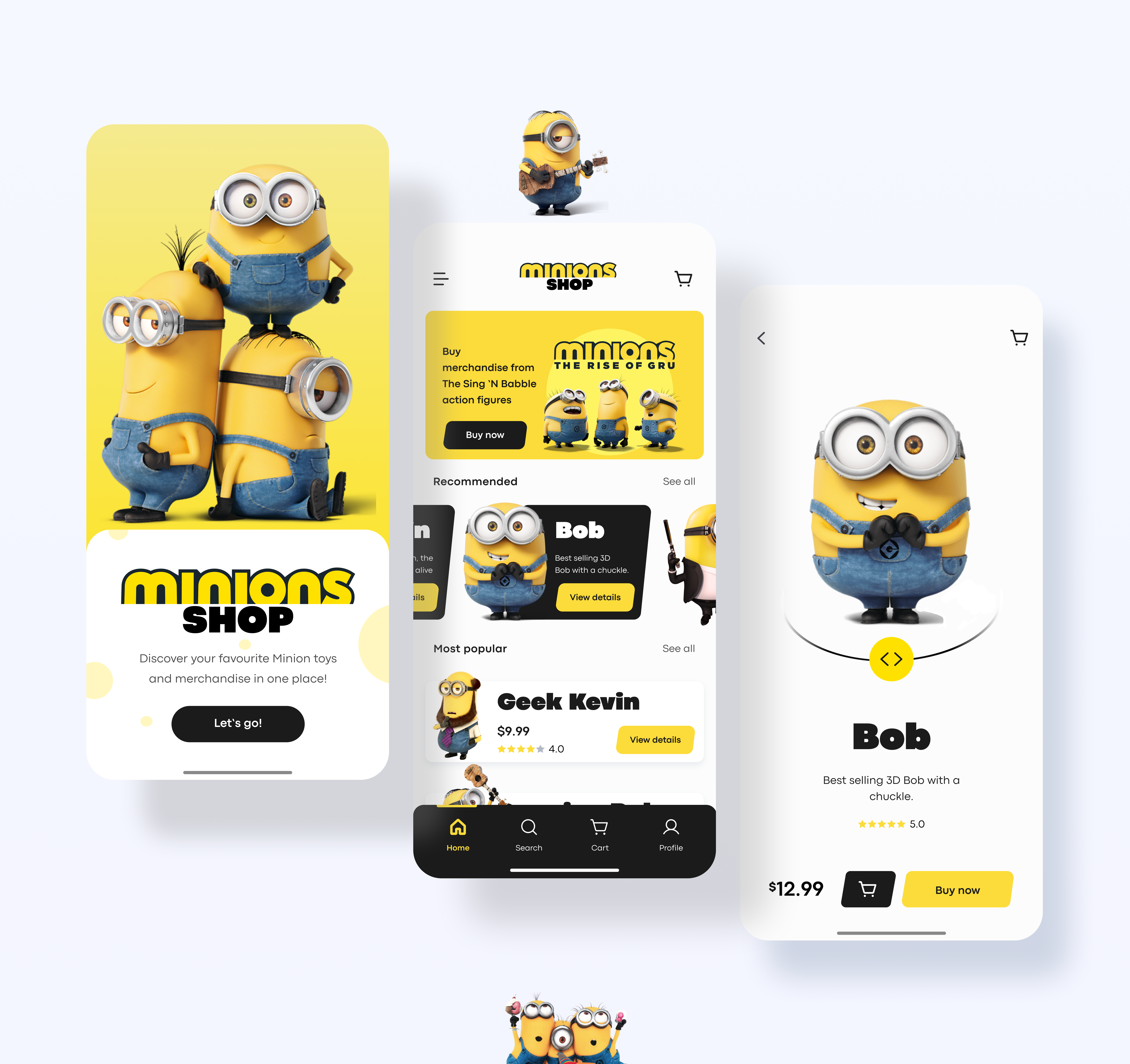 MINIONS SHOP 3d behance dribble figma illustration typography ui