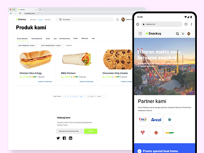 Snackuy - Theme Park Snack Shop food mobile responsive web design