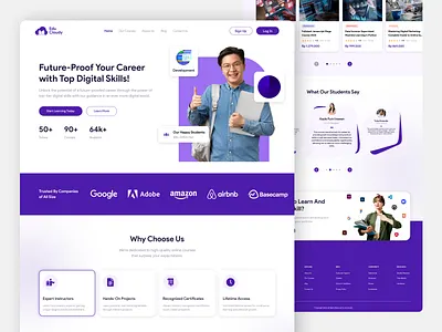 EduCloudy - Online Course Landing Page Concept course landing landing page online course ui ui design ui ux ux web web design website