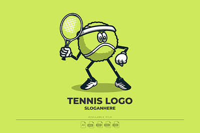 Tennis Mascot Logo branding cartoon design graphic design icon illustration logo mascot modern sport tennis vector