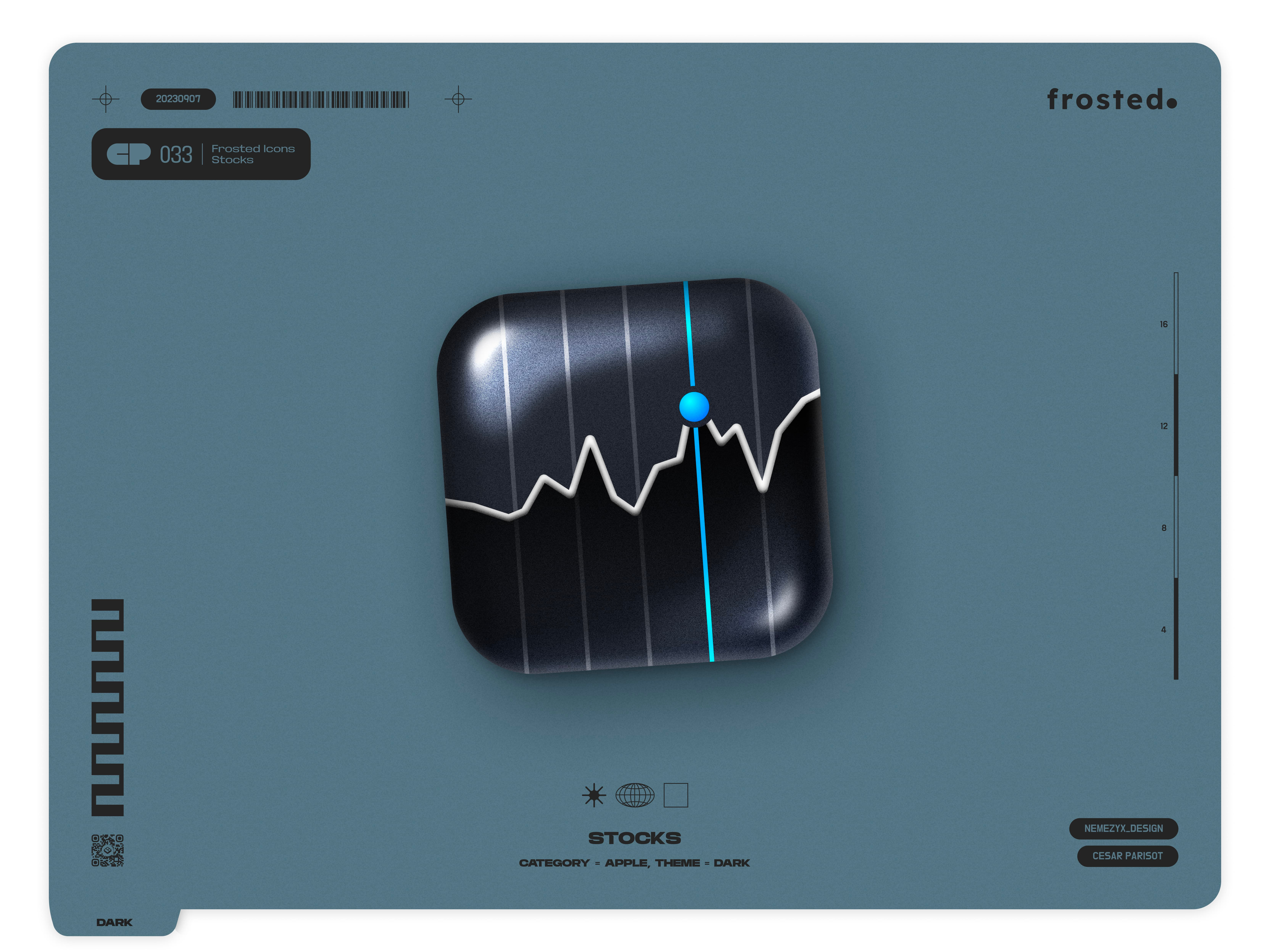 Frosted. Icons - 033 - Stocks 3d effect 3d icon app apple candy design designeveryday frosted glass glassmorphism glossy icon icon design icon pack icon set nemezyx neumorphism stocks