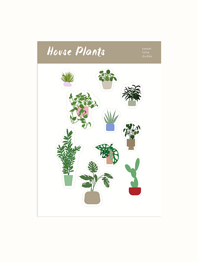 House Plants Sticker Set artists artwork floral graphic design illustration plants posterdesign printmedia stickersets