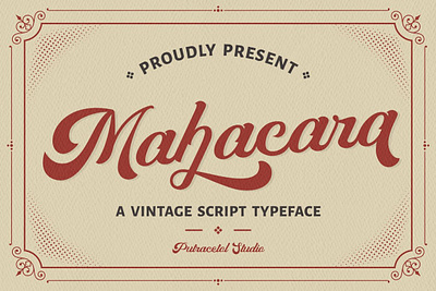 Free Vintage Script - Mahacara Font advertising apparel branding calligraphy classic display font lettering logo logotype magazine novel old school retro retro font script typeface vintage vintage font vintage script