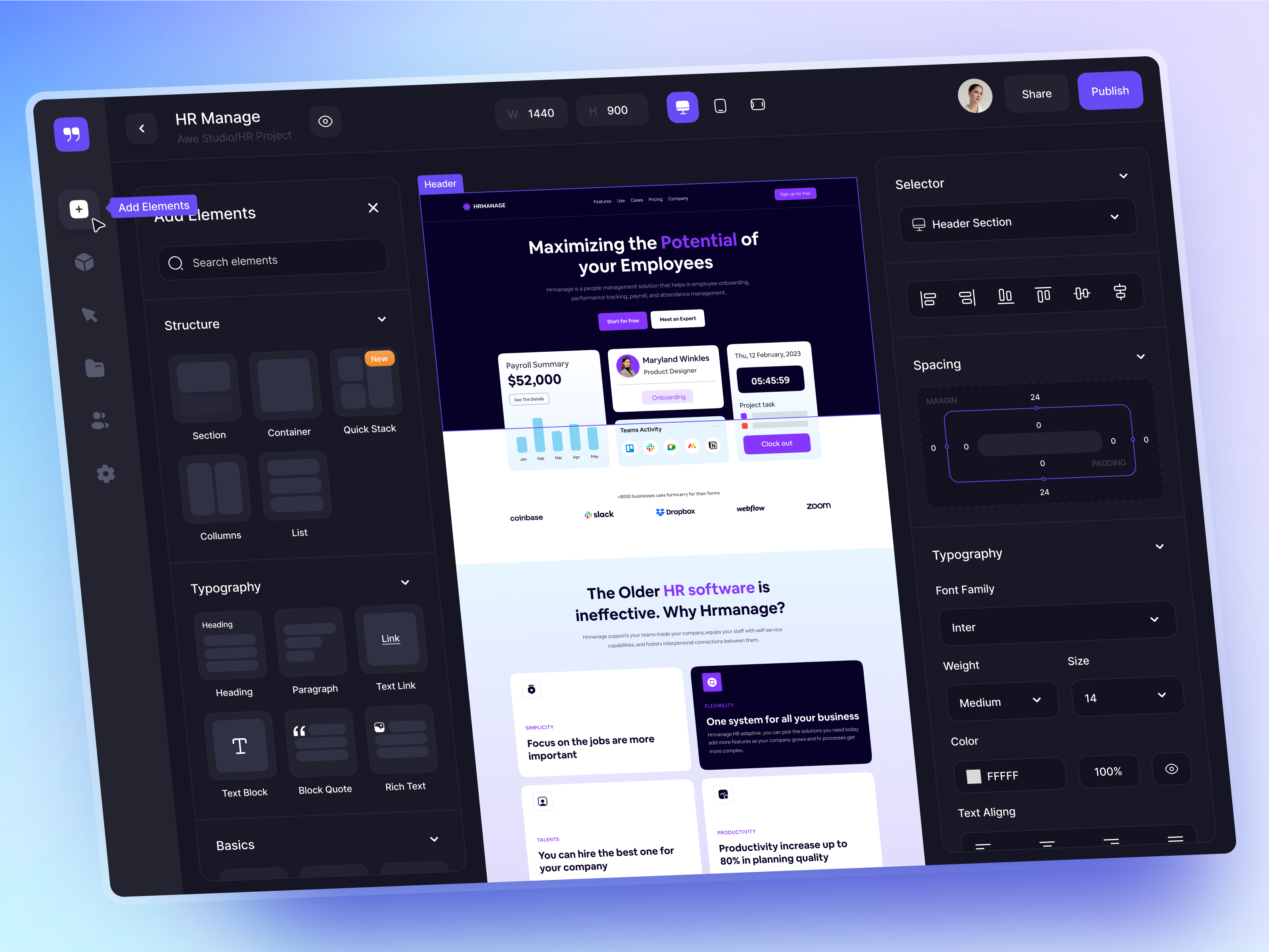 No code Website Builder builder cms coding css dashboard design dev tool html javascript no code no code builder no code development no code website page builder product design saas seo web web design website