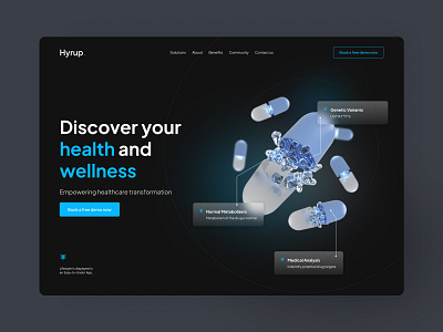 Healthcare Website branding dark design graphic design illustration logo ui uiux uiuxdesign webdesign