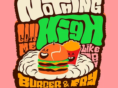 Burger & Fry! burger fastfood foodie illustration lettering typography wtfshouldiletter