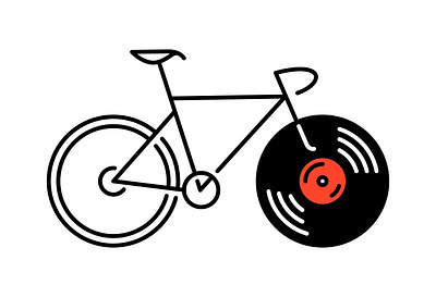 Bicycle Vinyl Record audio bicycle bike biker biking cycling disk dj downhill entertainment gramophone music pedal record retro road bike sport transportation vintage vinyl