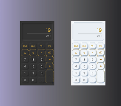 Neumorphism Calculator Design (Dark & Light) calculator dark light mobile ui neumorphism ui ux web design