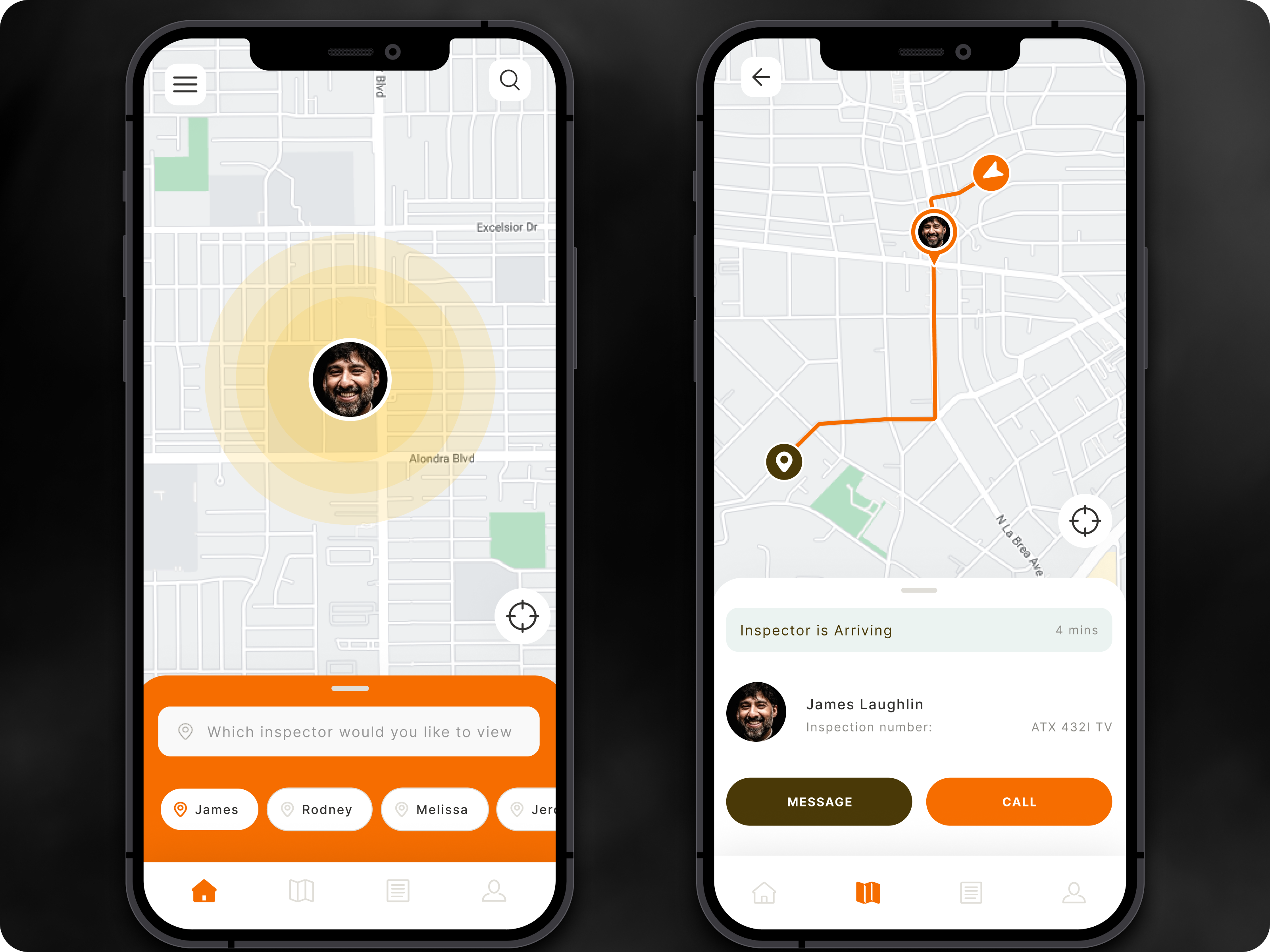 Field Inspection Route Viewer app design ui ux web website