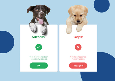 Daily UI #011-Flash Message (Donation for a dog) daily ui 001 sign up design dog donation flash message graphic design ui