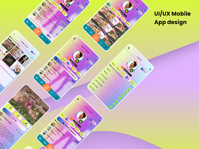 Social Media App Design art branding design designer graphic design illustration logo mobileapp ui uiux ux vector