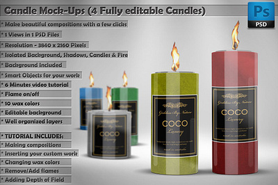 Candle MockUps beautiful brand