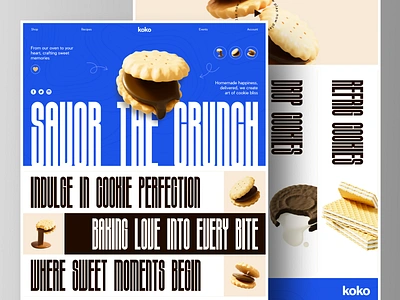 Koko - Bakery Cake And Shop Landing Page Website bakery bold cake cake shop food food and beverage food delivery home page landing page pastry product restaurant shop store ui ux web web design website website design