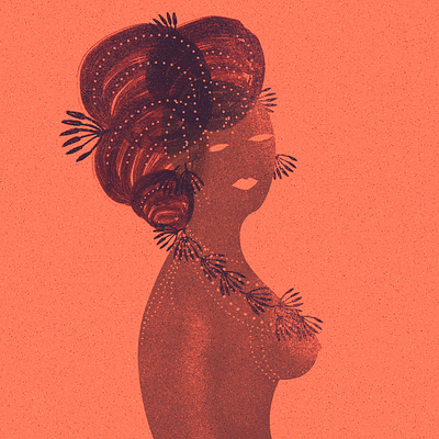 Traditional Sri Lankan hairstyles abstract concept drawing illustration