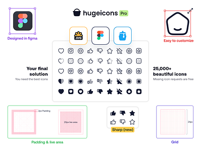 Hugeicons Pro ✨ Your free icon library figma icons free icons icon designer icon jar icons icon library icon set iconography iconset svg vector